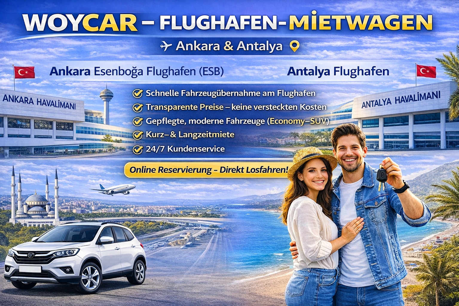 WOYCAR – Flughafen Mietwagen (Ankara & Antalya)